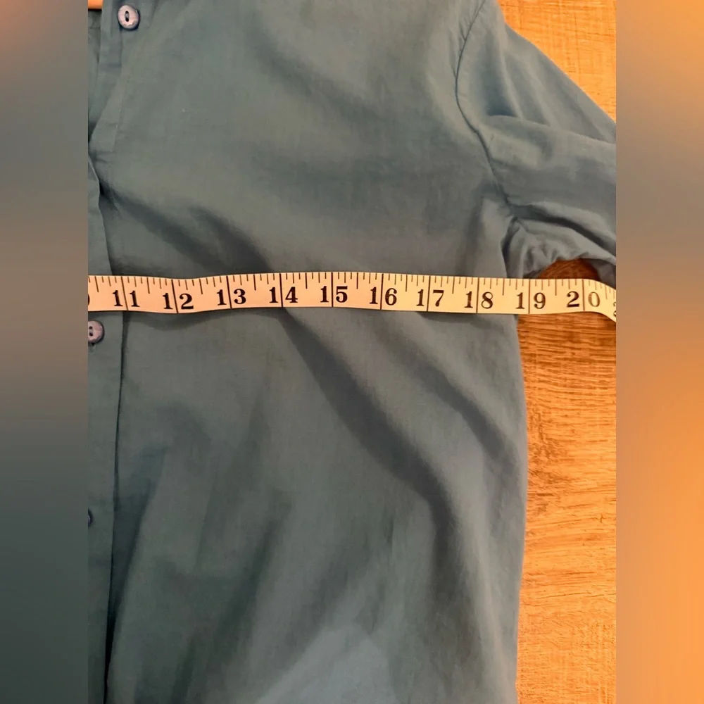 Kule Cotton Button Down Blouse Small Blue - Picture 5 of 7